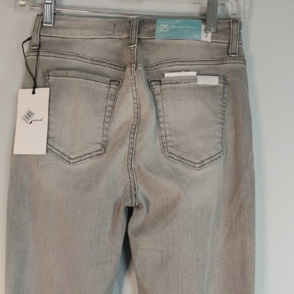 NWT 7 For All Mankind B (air) Women's Light Gray The Ankle Skinny Jeans Size 25 - Picture 6 of 16